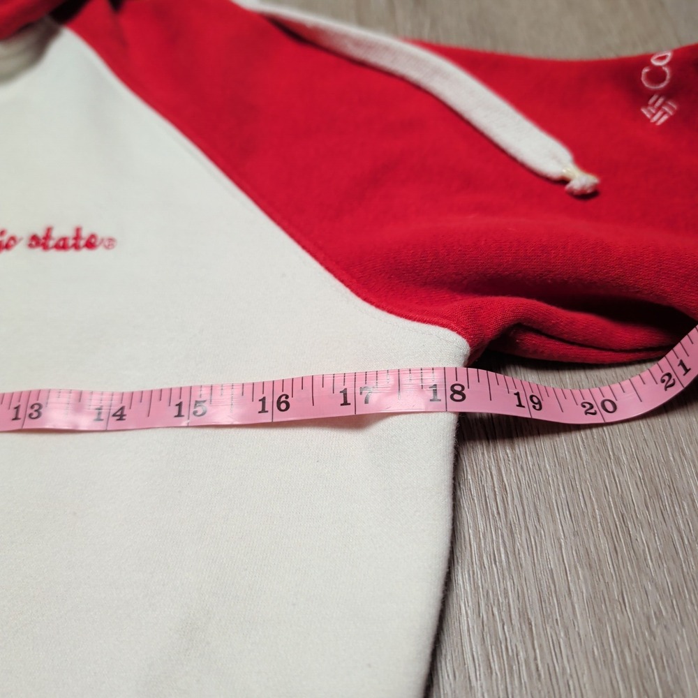 Columbia Ohio State Zip Up Hoodie Womens S Red Cream Brutus Raglan Embroidered - Picture 8 of 9